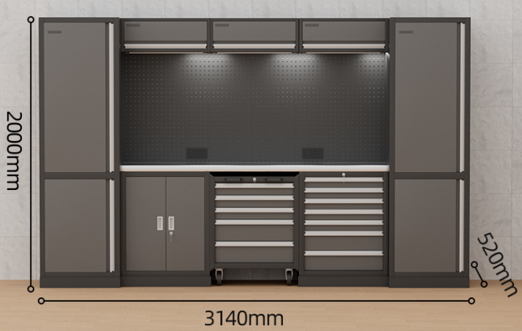 Tru-Strength Garage Cabinets - 10ft, 15ft and 16ft Cabinet Setup