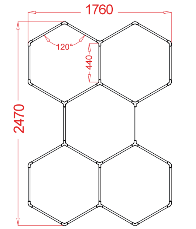 Tru-Glow Hexagon Lighting