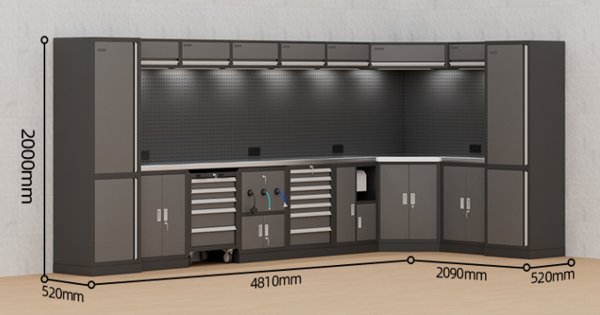 Tru-Strength Garage Cabinets - 10ft, 15ft and 16ft Cabinet Setup
