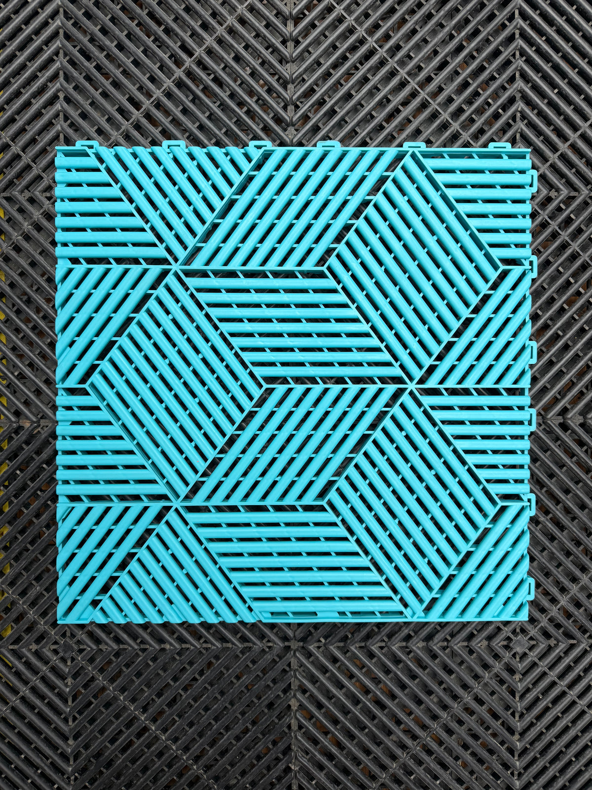 CYBER 3D garage tile in Tiffany Blue (turquoise)